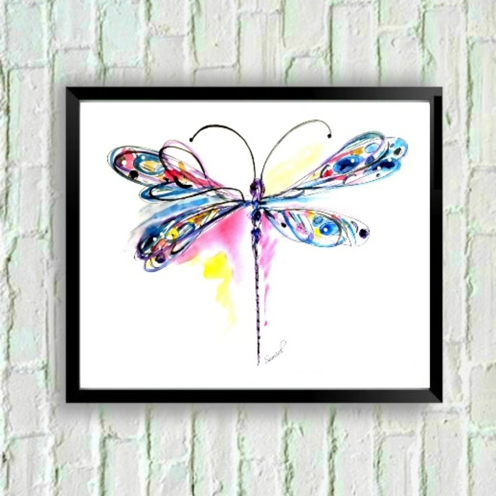 8" x 10" Dragonfly Art Print Signed by Artist